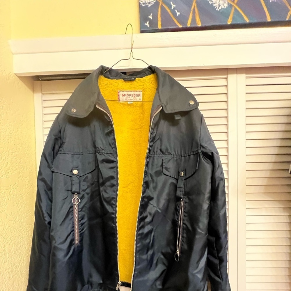 Vintage Blue Winter Coat Men’s McGregor Made in USA 44 Long Jacket Full Zip
